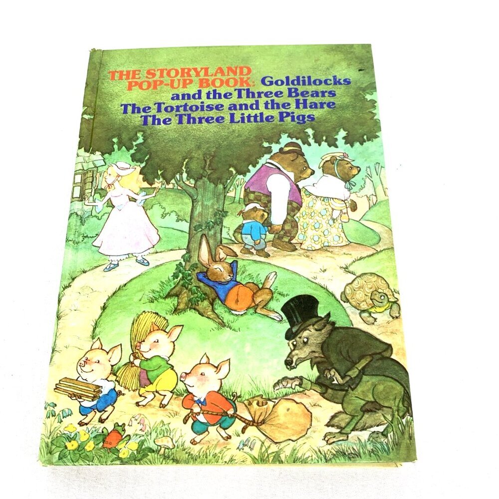 The Storyland Pop-up Book Goldilocks and the Three Bears, The Tortoise Hare Vtg